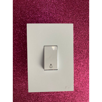 Conjunto Pulsador Para Minuteria Vertical 4x2 - RECTA BRANCO SATIN FOSCO Conjunto Pulsador Para Minuteria Vertical 4x2 - RECTA BRANCO SATIN FOSCO